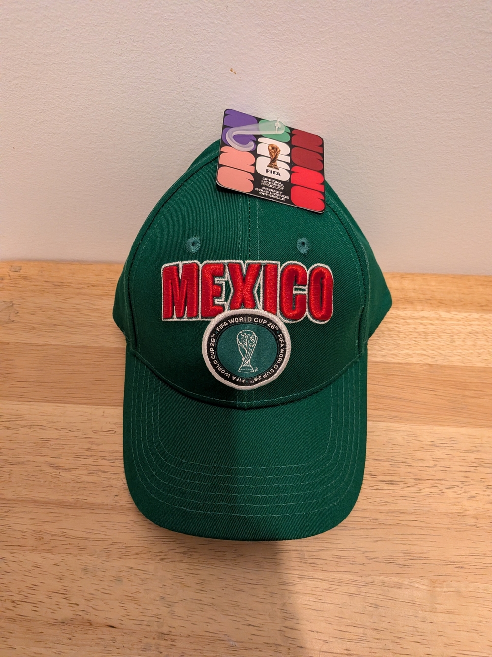 Mexico Green Embroidered Baseball Hat with World Cup Logo